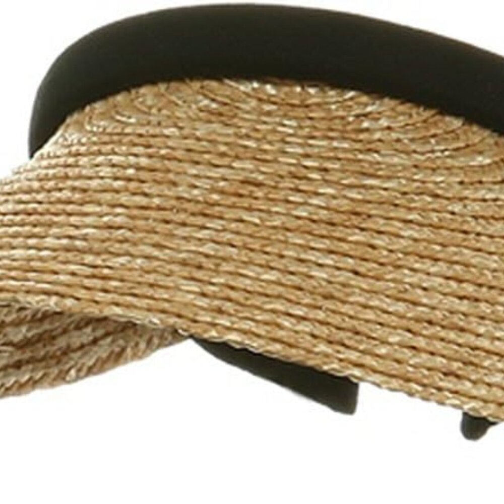 MG Ladies Sewn Braid Wheat Straw Clip-On Visor Natural